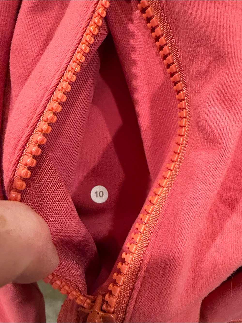 Lululemon Scuba jacket, color is pink/orange/reddish. Lots of life left! - Picture 4 of 4